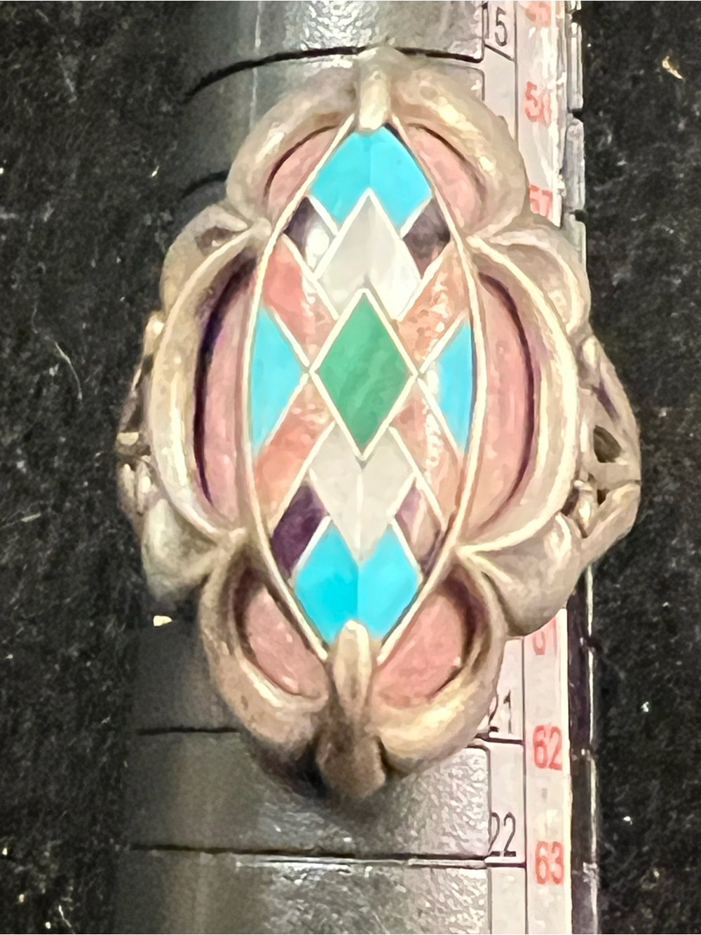 Carolyn Pollack Relios 925 Multi Stone Mosaic Inlay Ring Sz 9